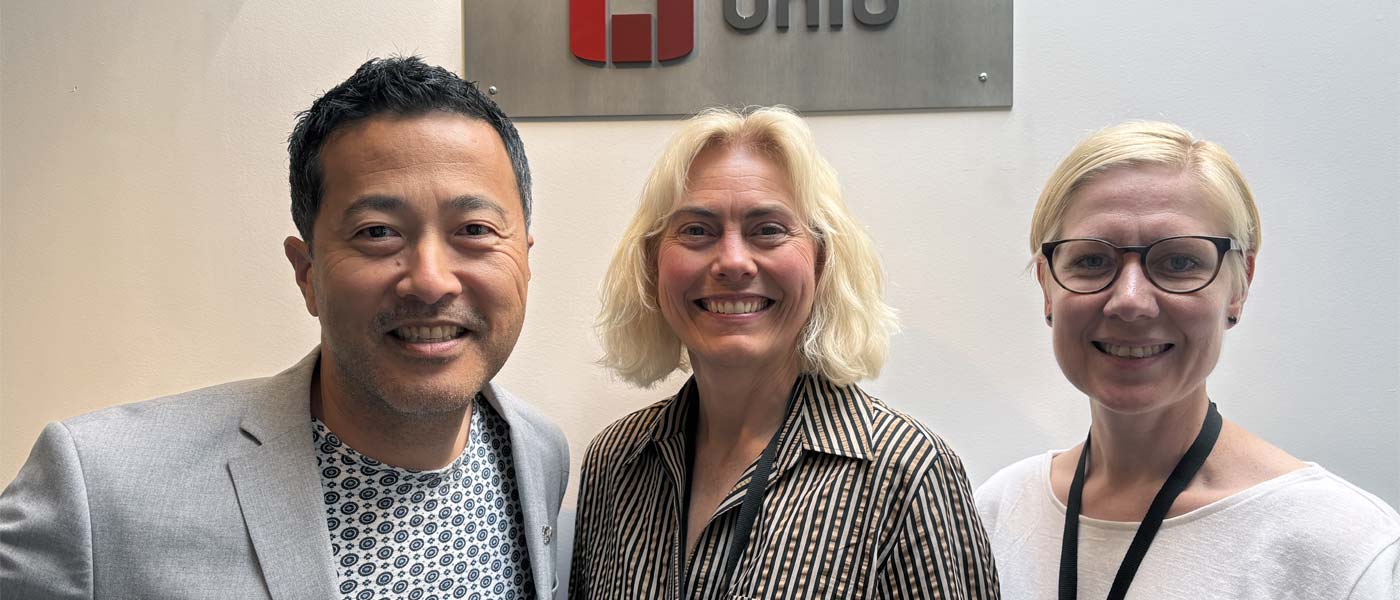 Magne Wang Fredriksen, generalsekret&aelig;r LHL, Katrine Kvisgaard, leder Norsk logopedforbund og Therese Sand&aring;ker Bugaarden, nestleder Norsk logopedforbund, krever autorisasjon for logopeder. Unio er en av 24 akt&oslash;rer som st&oslash;tter kravet. Foto: Tommy Skar, LHL