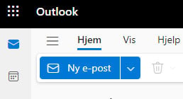 Outlook - blå knapp