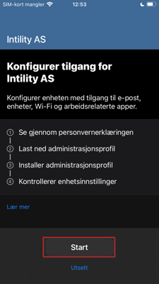 Bilde av steg for installering av Firmaportal for Intune, IOS