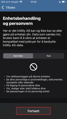 Bilde av steg for installering av Firmaportal for Intune, IOS