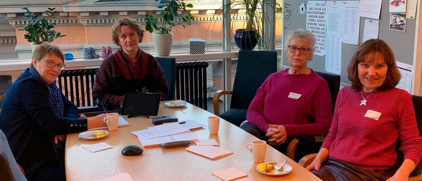 Fra venstre: Sylvi Andreassen, Irene Ojala, Fredbjørg Nicolaysen og Marianne Brodin (leder for Afasiforbundet i Norge)